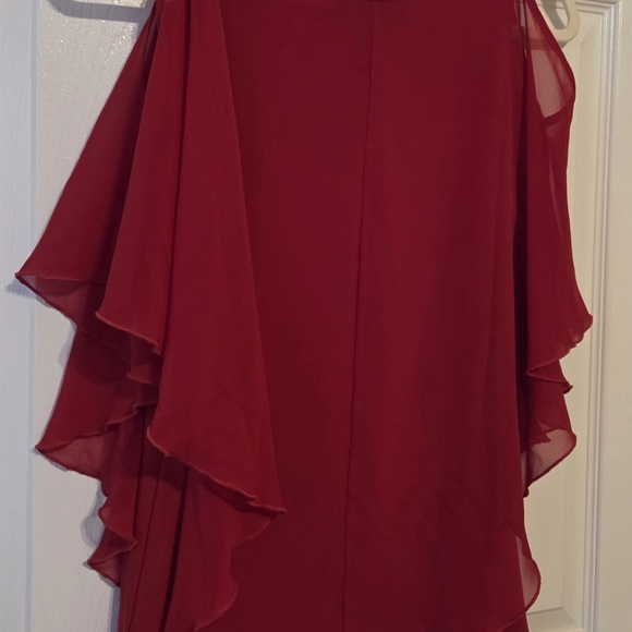 Red Layered Ruffle Blouse - Picture 6 of 6
